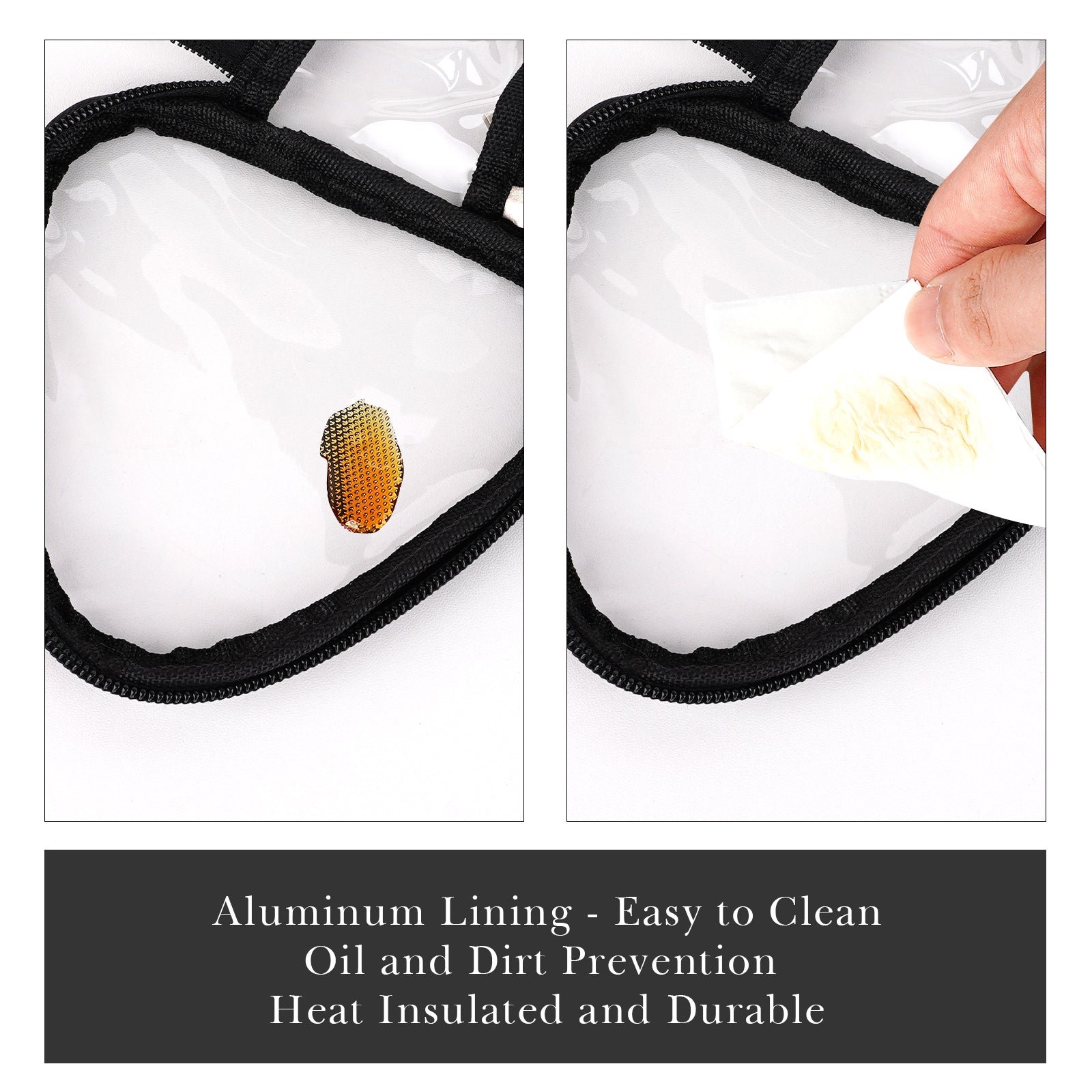 Linkidea Mini Snack Bag, Reusable Insulated Snacks Storage Bag for Fruit, Portable Leak-proof Lunch Bag Fits Picnic, Work, Use (Transparent)