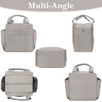 Linkidea Lunch Bag for Women, Large Leak Proof Lunch Tote Cooler, Lunch Tote Bag with Bottle Holder and Side Pockets, Compatible with NatraProw, LOVINA, Caperci (Grey)