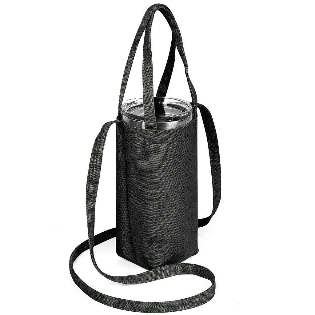 Linkidea Tumbler Carrier with Strap Compatible with YETI Rambler Tumbler 30oz, IRON °FLASK Classic Tumbler 2.0 20oz/24oz/32oz, Waterbottle Sling Bag Coffee Mug Holder, Shoulder Strap, Black