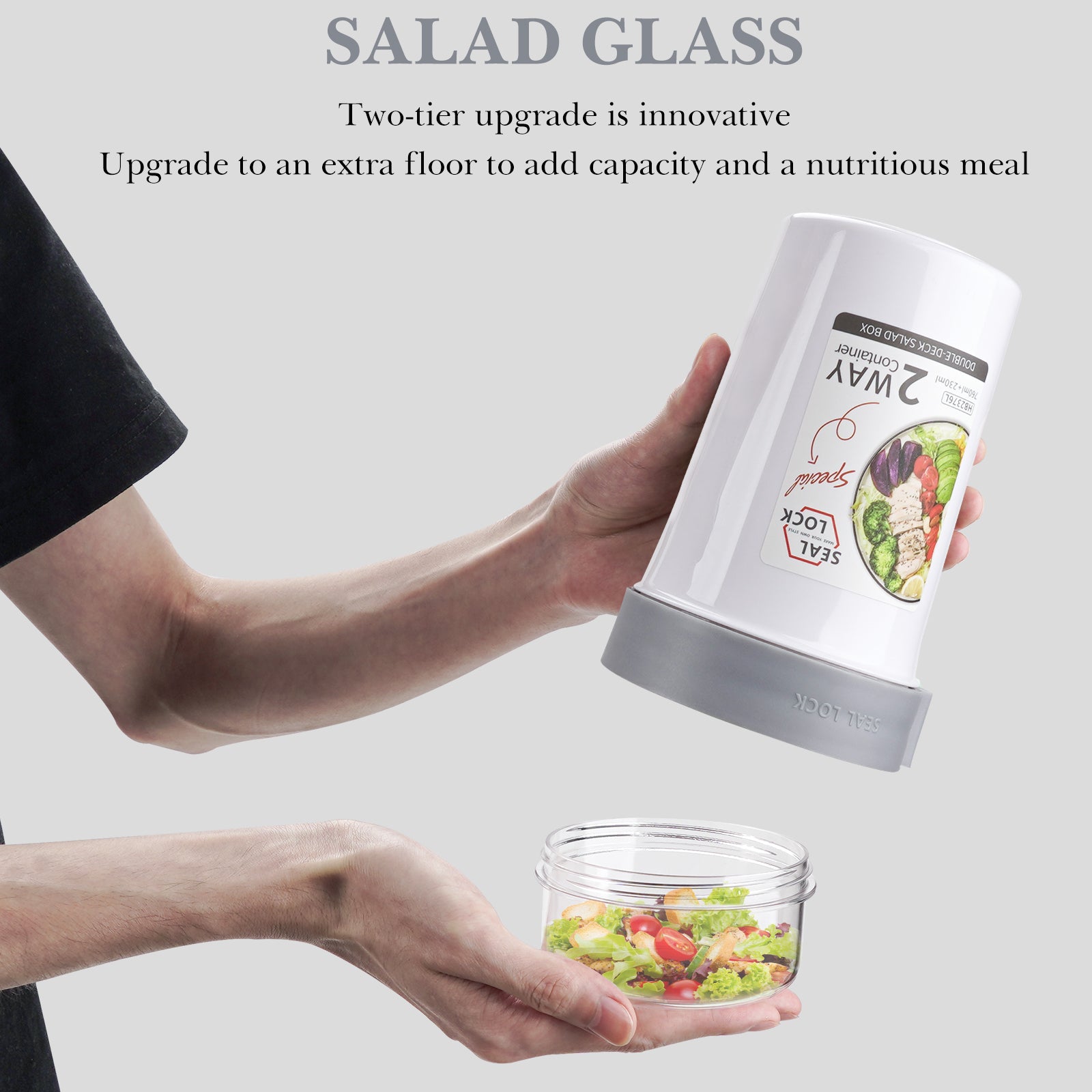 Linkidea Overnight Oats Containers with Lids, 33.4 oz Airtight Plastic Yogurt Cups with Spoons and Lids, Portable Overnight Oats Container for Milk, Cereal, Fruit, Yogurt, Fits Work/Picnic (White)