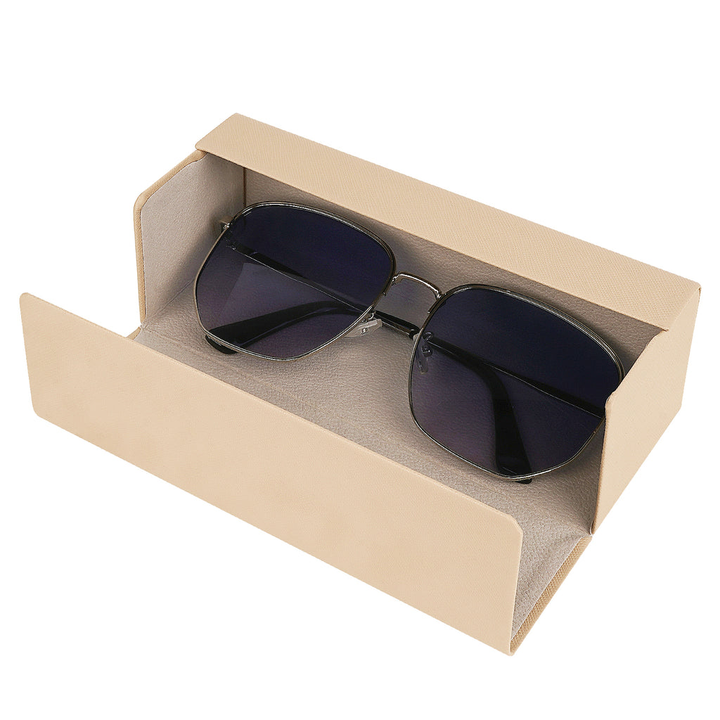 Extra Large Hard Shell Sunglasses Case, Oversized Sun Glasses Storage Organizer Compatible with Randolph AF323/AF281/AF287/AF256/AF138/AF247/AF139/AF246/AF119 (XXL/Beige)