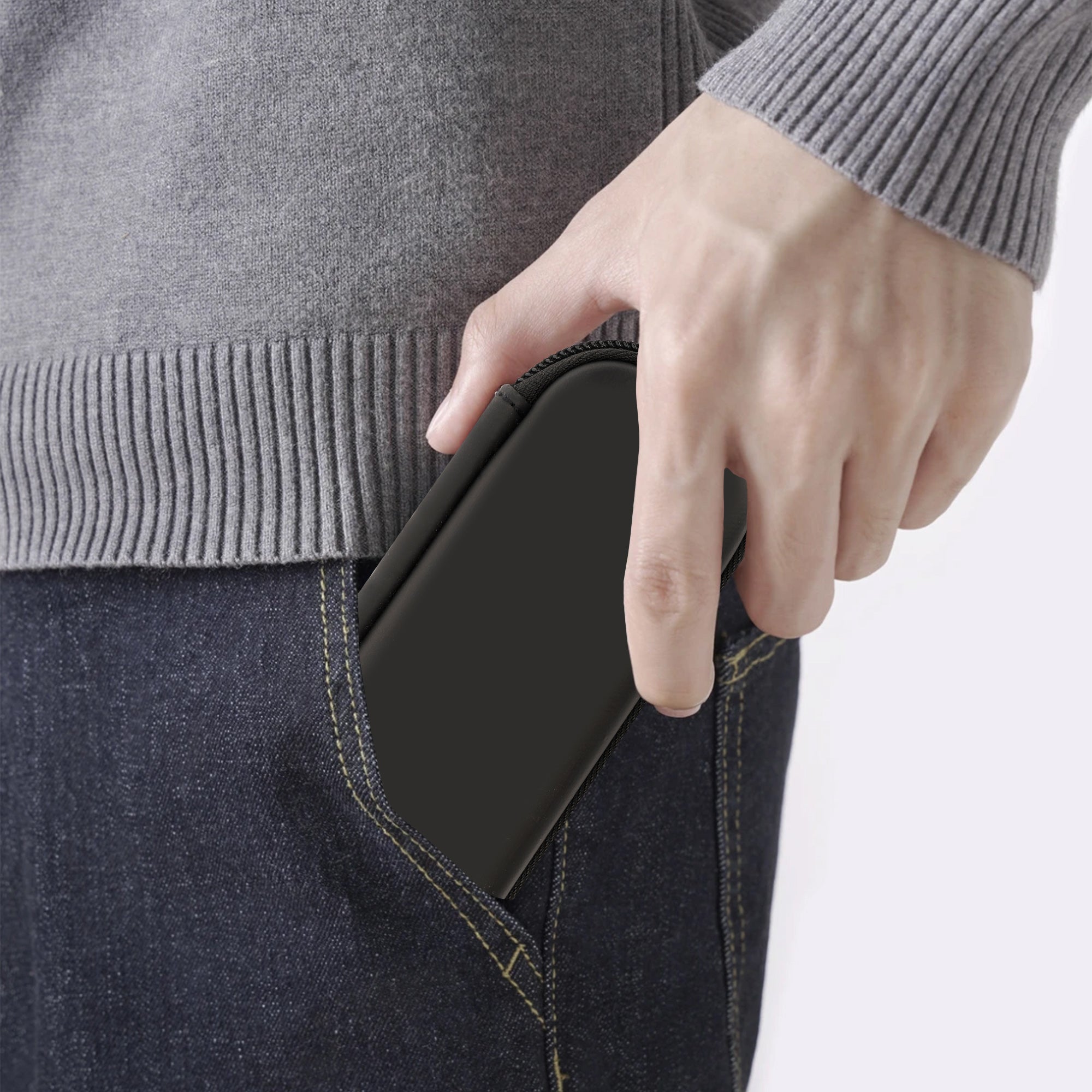 Linkidea Travel Protective Storage Case, Portable Organizer Pouch for Slim Small Electronic Devices, Compatible with JU / RL / MT Style Devices (Black)