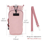 Linkidea Water Bottle Carrier with Strap Compatible with YETI Rambler Bottle 18oz/26oz, Owala FreeSip 24oz/32oz, Waterbottle Sling Bag Holder, Shoulder Strap with Phone Pocket (Pink)