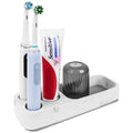 Linkidea Countertop Toothbrush Holder, Diatomite Tooth Brush Stand for Manual Toothbrush, Toothpaste, Razor, Vanity Organizer Compatible with Philip Sonicare, Oral-B iO Series (White)