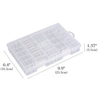 Linkidea Plastic Battery Organizer Case for AA/AAA/C/D/9V, Storage Box Holds 29 Batteries with Dividers, Portable for Home & Outdoor (Clear)