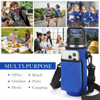 Linkidea Water Bottle Carrier with Strap Compatible with YETI Rambler Bottle 18oz, Yonder Bottle 600ml/20oz, Waterbottle Sling Bag Holder, Shoulder Strap with Phone Pocket (Blue)