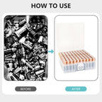 Linkidea Battery Organizer Storage Case, Battery Box Holds Batteries for 100 AA, Large Capacity and Portable Battery Caddy