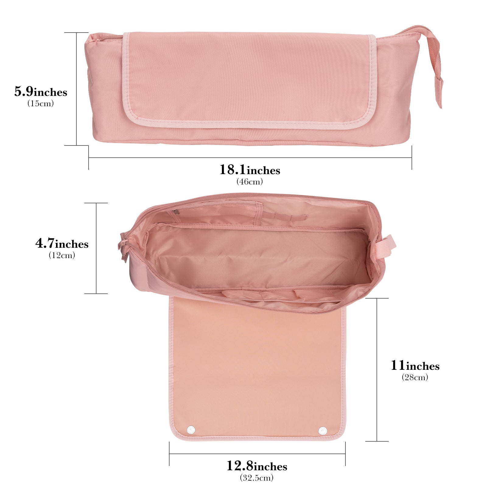 Linkidea Travel Bag and Heat Resistant Mat, Portable Travel Essentials Travel Organizer for Women, Hair Tools Storage Bag Gift for People Who Travel a Lot (Pink)
