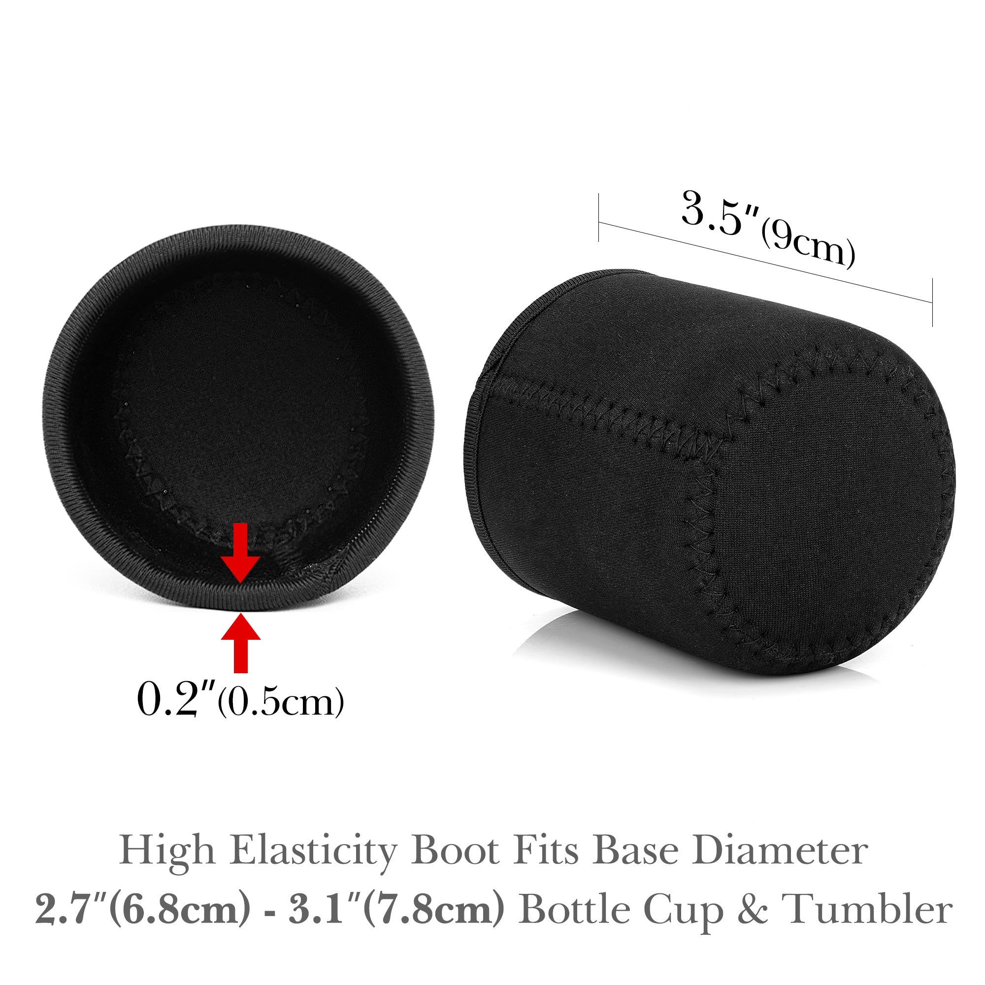 Linkidea 2 Pack Neoprene Water Bottle Boot Compatible with Owala FreeSip 24oz, YETI Tumbler 20oz/30oz, SIM Trek Signature 40oz, Universal 2.7" - 3.1" Bottle Bottom Bumper Protector