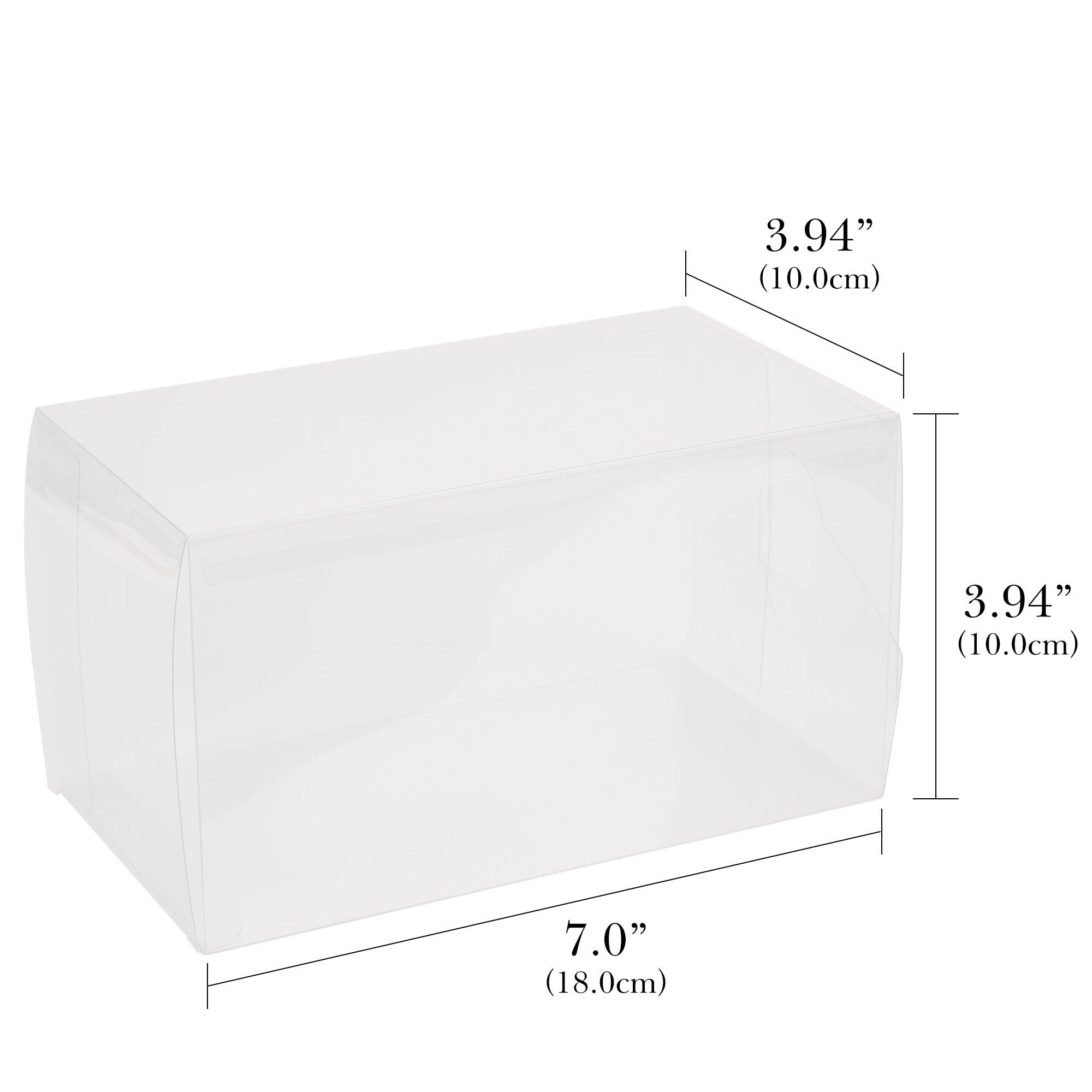 Linkidea 10 Pcs Clear Folding Storage Box, Transparent Storage Case for Dolls, Snacks & Candy, Plastic Display Container, Foldable Organizer Box (3.94'' x 7.0'')