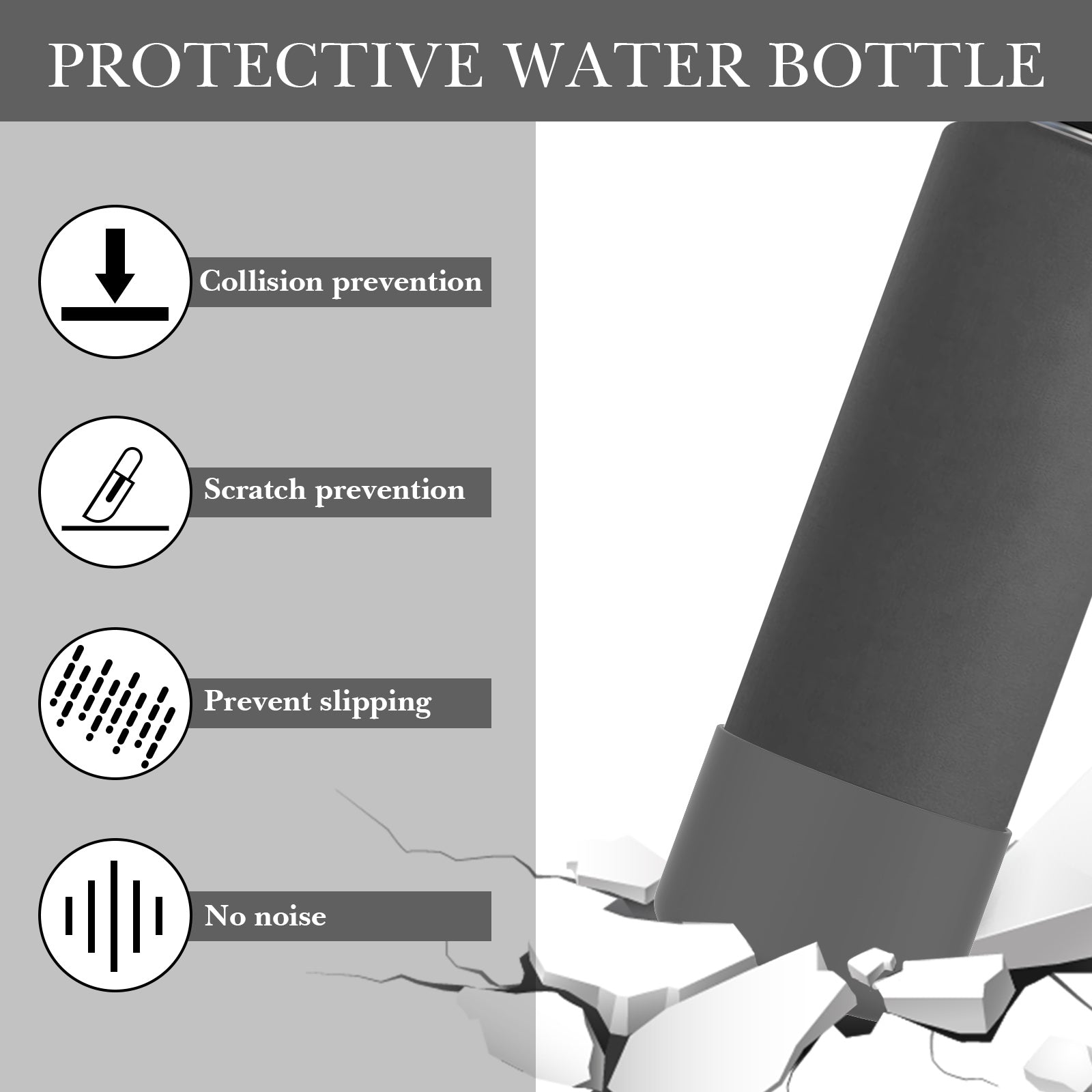 Linkidea 2 Pack Water Bottle Boot Compatible with IRON °FLASK Wide/Narrow Mouth 12oz/14oz/16oz/18oz/20oz/22oz/24oz, Silicone Bottle Bottom Sleeve Cover Bumper Protector (Stone)