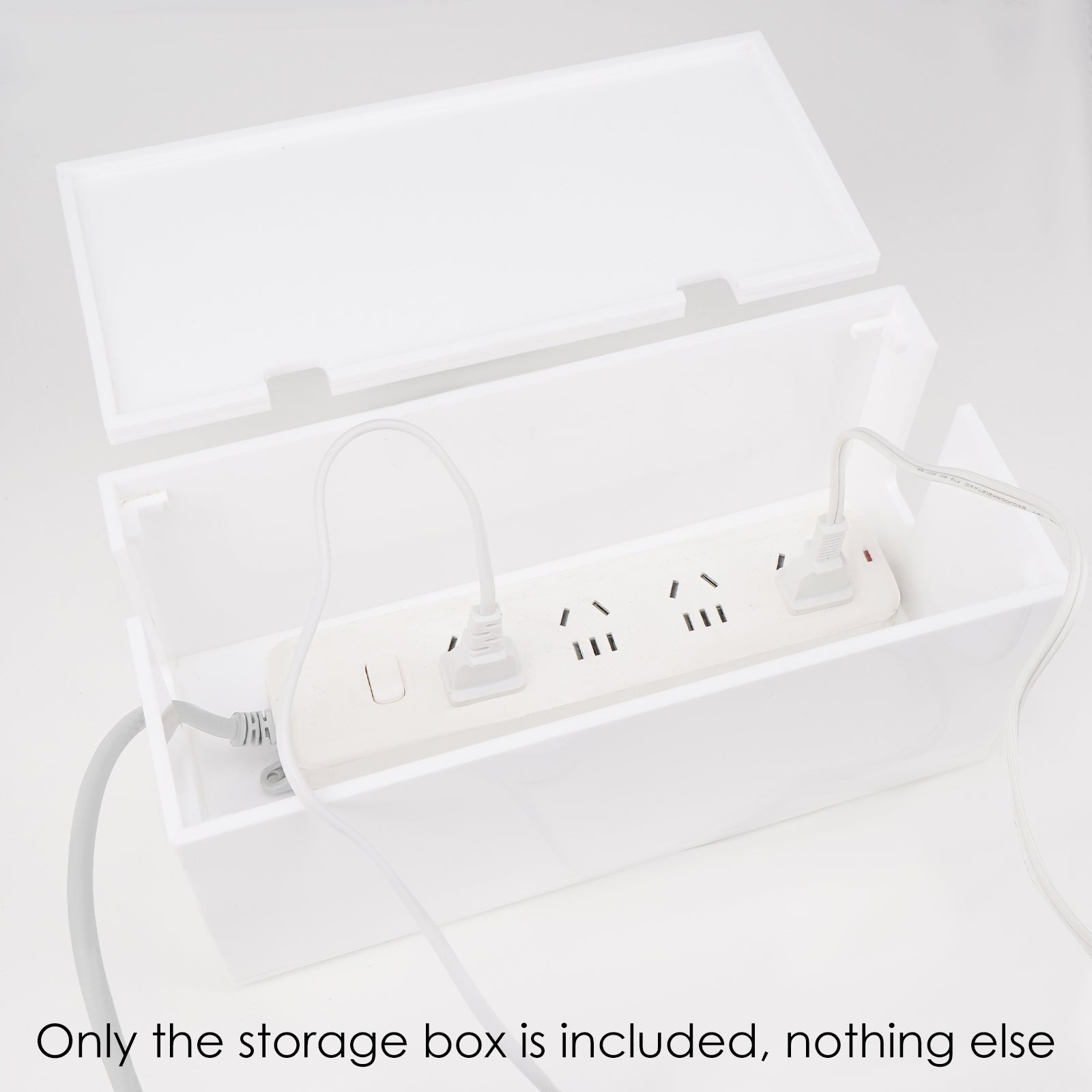 Linkidea Bathroom Cable Organizer Box for Electric Toothbrush & Razor Chargers, Cord Hider Storage Case, Countertop Clutter-Free Vanity Organizer (White)