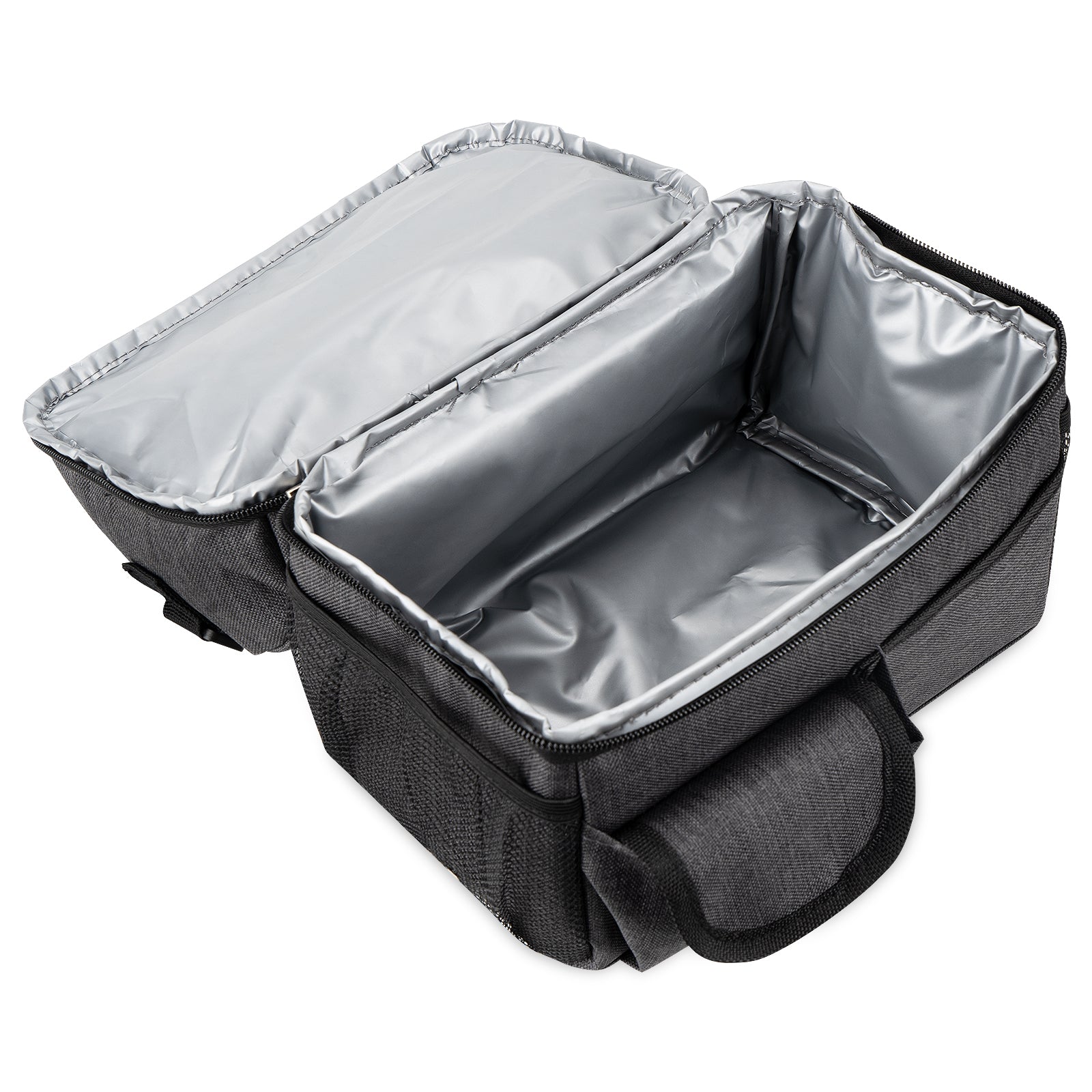 Linkidea Double Layers Lunch Box Bag, Large Capacity Lunch Box Storage Bag with Adjustable Strap, Insulated Tote Lunch Bag for Adult, Compatible with Crock Pot, DUPASU, Aotto, LUNCHEAZE (Black)