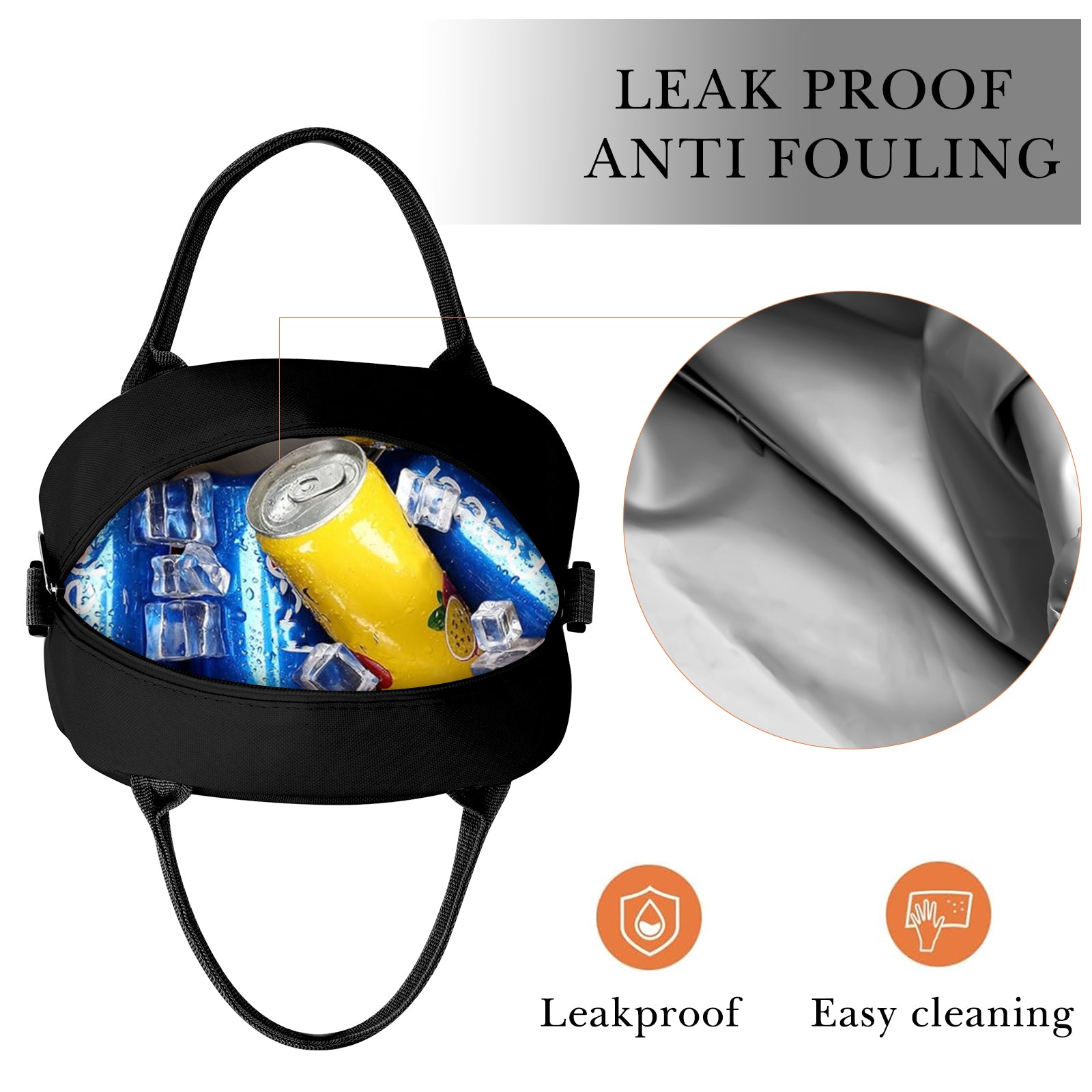 Linkidea Lunch Bag for Adult, Canvas Insulated Lunch Bag with Two Carrying Mode, Large Capacity Lunch Tote Bag with Zipper Fits Daily Use, Compatible with Bentgo, Ello, Natraprow, Iteryn (Black)
