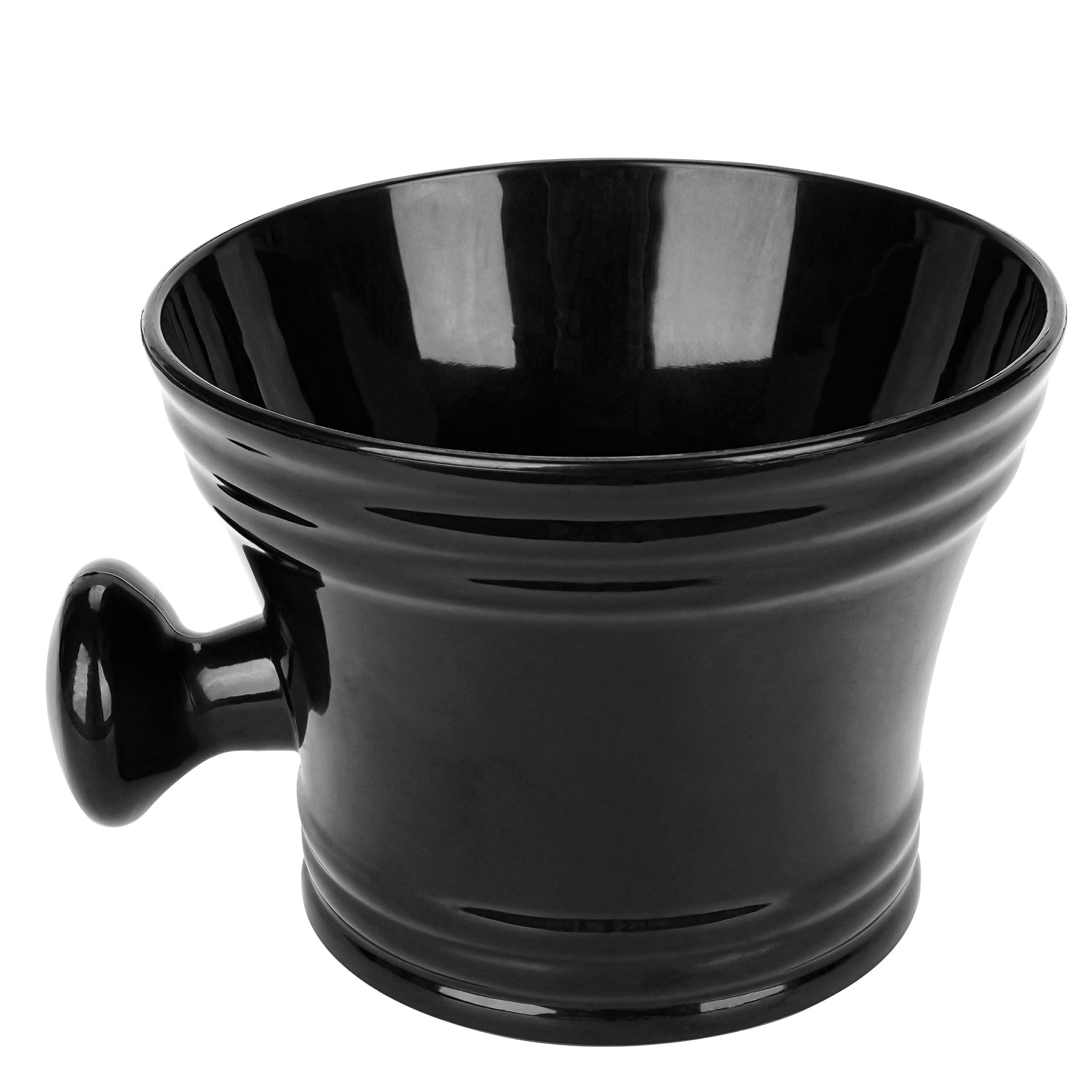 Linkidea Plastic Shaving Bowl with Handle, Deep Textured Wet Shaving Cup, Traditional Wet Shaving Shaving Mug (Black)