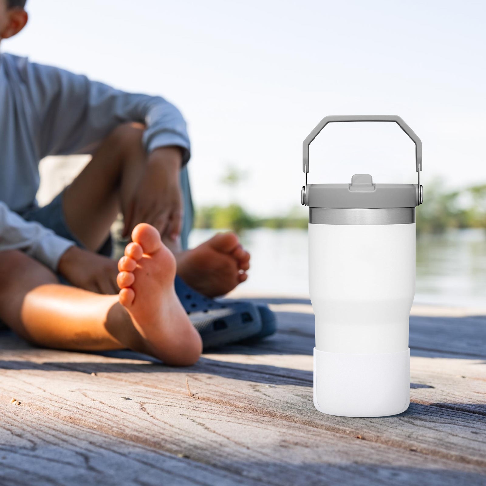 Linkidea 2 Pack Water Bottle Boot Compatible with Stanley Quencher H2.0 20oz/30oz/40oz, IceFlow Flip 20oz/30oz, Silicone Water Bottle Bottom Sleeve Cover Bumper Protector (Clear)