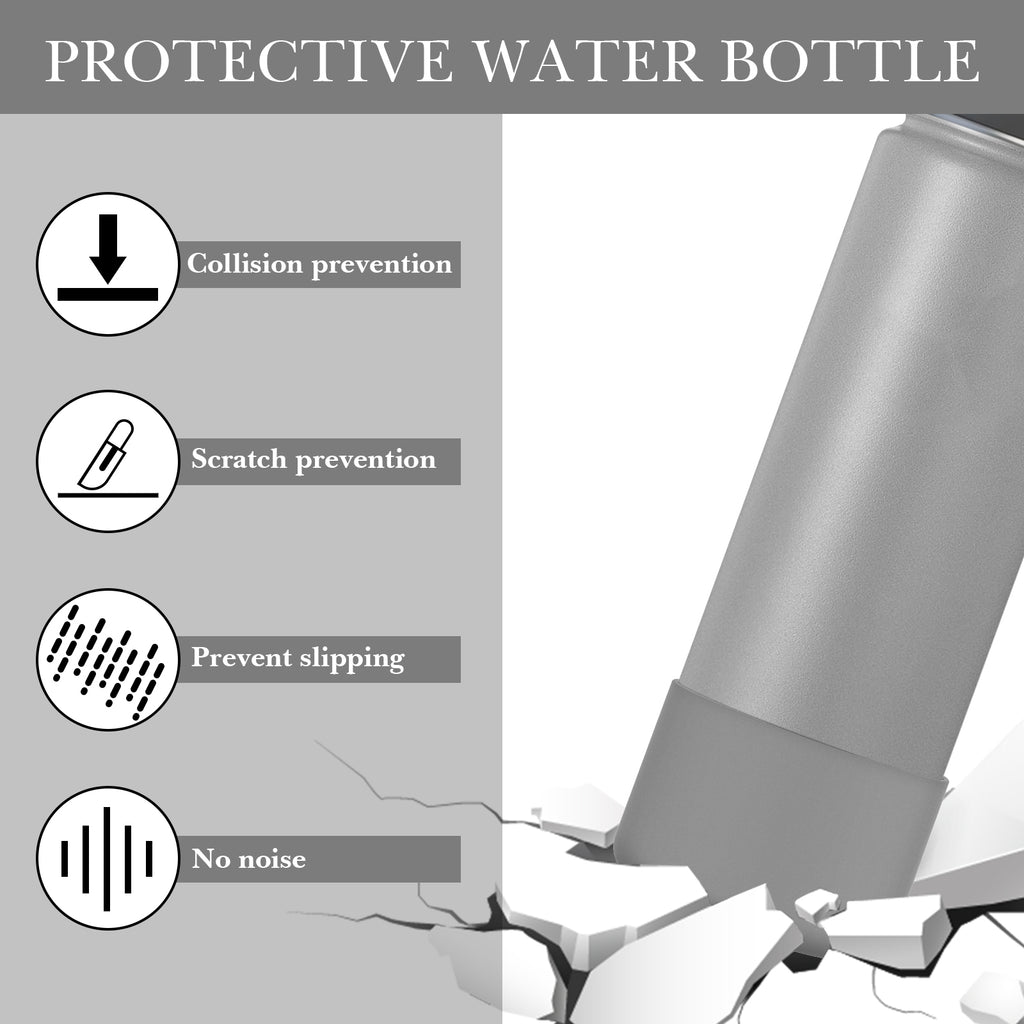 Linkidea 2 Pack Water Bottle Boot Compatible with IRON °FLASK Wide/Narrow Mouth 12oz/14oz/16oz/18oz/20oz/22oz/24oz, Silicone Bottle Bottom Sleeve Cover Bumper Protector (Gray)