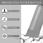 Linkidea 2 Pack Water Bottle Boot Compatible with IRON °FLASK Wide/Narrow Mouth 12oz/14oz/16oz/18oz/20oz/22oz/24oz, Silicone Bottle Bottom Sleeve Cover Bumper Protector (Gray)