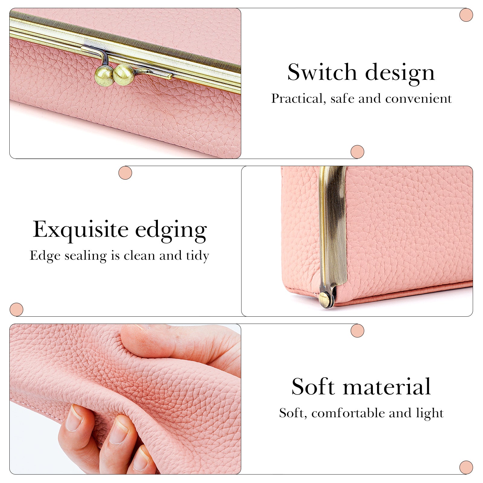 Extra Large Sunglasses Pouch Case, Pink Vegan Leather Shades Organizer Soft Bag Compatible with Rayban RBR0501S RB3549 RB4374 QUAY Versace VE4395