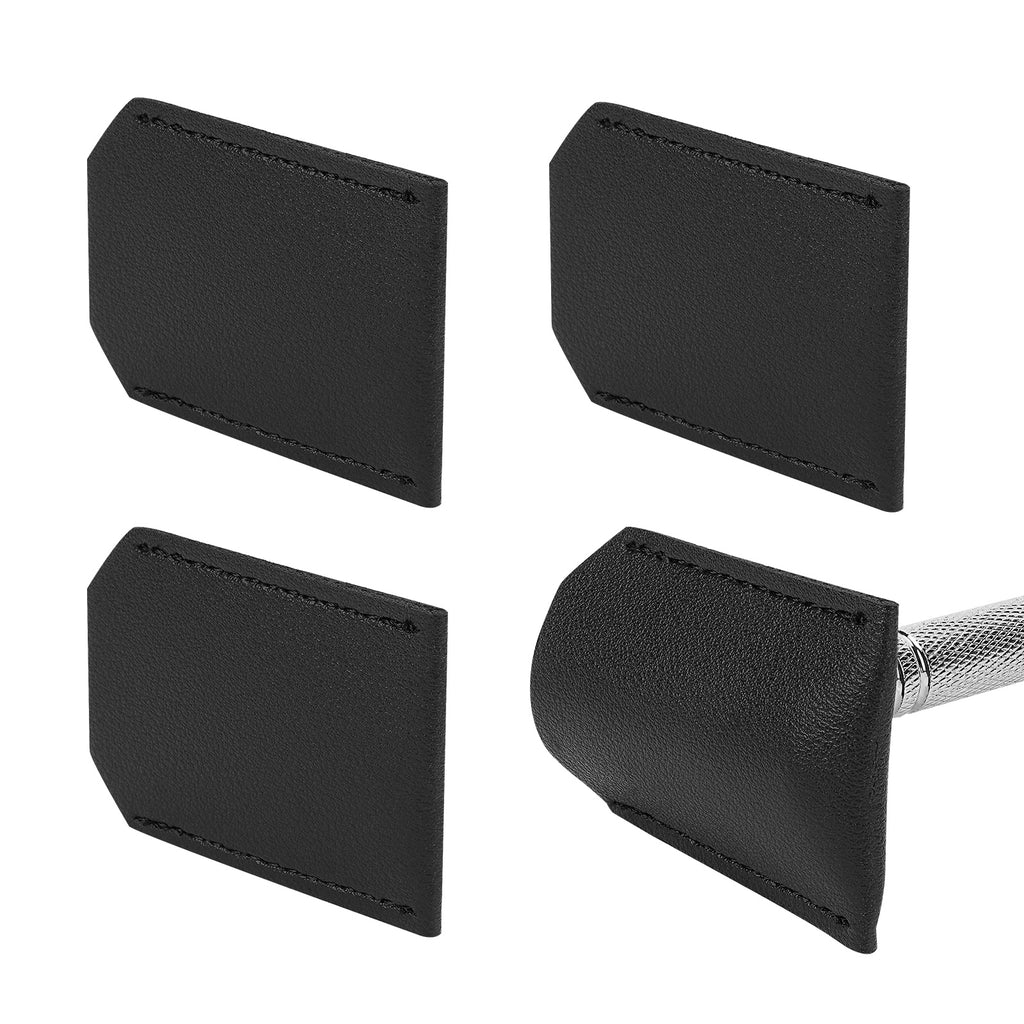Linkidea 4 Pack Safety Razor Head Protector Cover, Shaving Travel Cover Handmade, Double Edge Safe Shaver Travel Accessories (Black)
