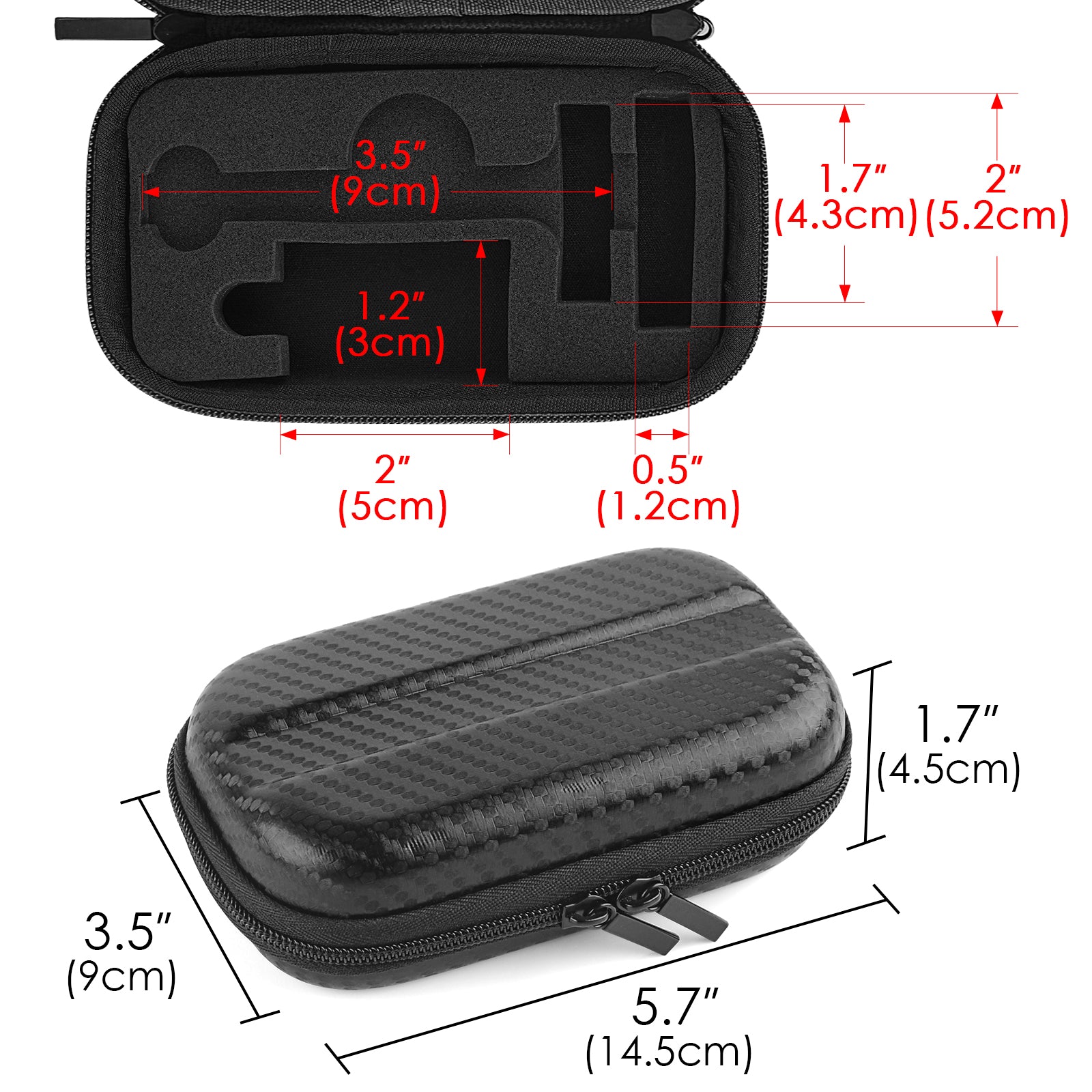 Linkidea Durable Hard Shell Shaving Travel Case, Storage Box for Short/Long Handled Razor Blades & Accessories, Compatible with Merkur, Vikings, WEISHI Double Edge Safety Razors (Black)