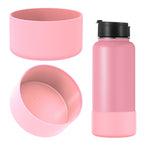 Linkidea Water Bottle Boot Compatible with IRON °FLASK Wide Mouth 32oz/40oz, Narrow Mouth 32oz, Silicone Bottle Bottom Sleeve Cover Protector, Bottle Bumper (Light Pink / 2 Pack)