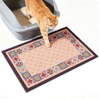 Decorative Cat Litter Mat 19.7 x 31.5 Inches, Traps Scattered Litter, Non-Slip PVC Backing, Easy-to-Clean Floor Protector, Indoor Cat Flooring Accessory