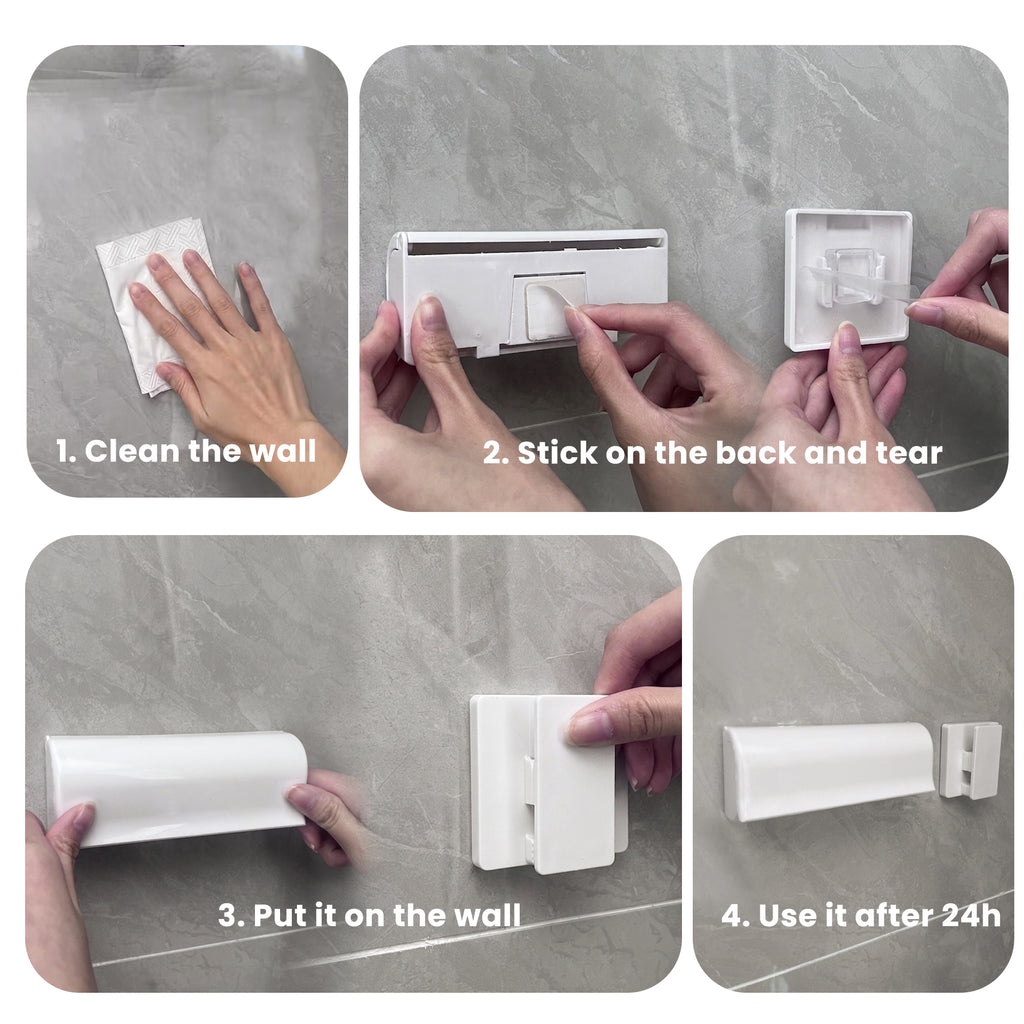 Linkidea 6 Slots Toothbrush Holder with Cover, Wall Mount RV Cabinet Organizer, Plastic Self Adhesive Brush Hanger for Shower, Compatible with Oral-B, Colgate Manual Toothbrush