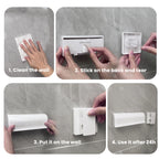 Linkidea 6 Slots Toothbrush Holder with Cover, Wall Mount RV Cabinet Organizer, Plastic Self Adhesive Brush Hanger for Shower, Compatible with Oral-B, Colgate Manual Toothbrush