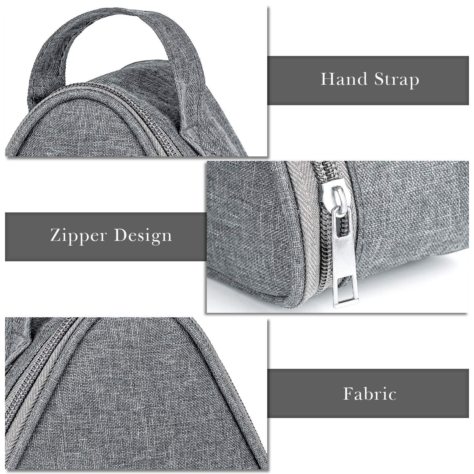 Linkidea Mini Reusable Snack Bags, Leakproof Insulated Snacks Storage Bag for Fruit, Compact Outdoors Lunch Box (Grey)