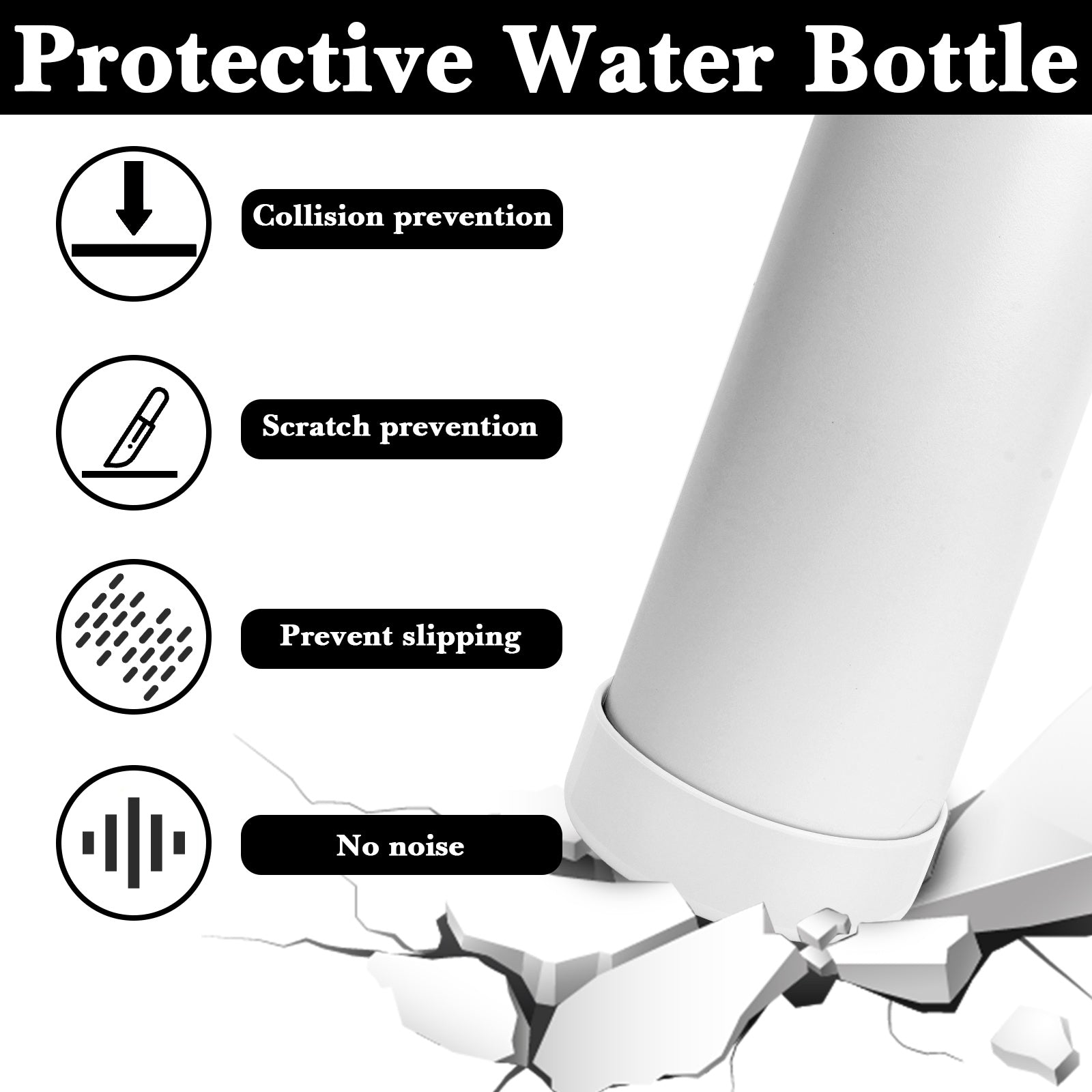 Linkidea 2 Pack Water Bottle Boot Compatible with YETI Rambler Bottle 26oz, Yonder 34oz, Silicone Anti-Slip Bottle Bottom Sleeve Bumper Protector (Transparent)