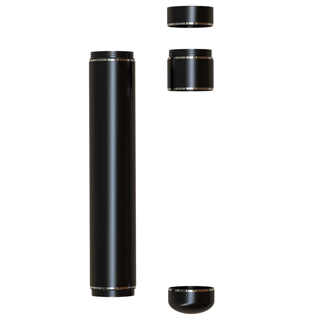 Linkidea Aluminum Alloy Cigar Holder Case, Men's Cigar Tube Airtight Single Tube for 50-62 Ring, Cigar Tubes with Caps (Black)