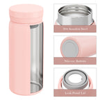 Linkidea 7oz (200ml) Mini Water Bottle, Vacuum Insulated Stainless Steel Bottle for Hot & Cold Drinks, Spill-Proof Small Bottle Fit Handbag, Purse and Pocket (Pink)