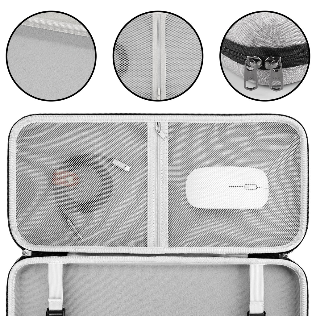 Linkidea Hard Travel Case for TKL Tenkeyless Wireless/Wired Keyboard, Computer 87 Keys Keyboard Carrying Case Protective Storage Box Bag (Grey)
