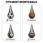 Linkidea 2 Pack Soccer Ball Mesh Bag, Breathable Nylon Soccer Ball Storage Bag, Holds 1 Ball Each (Fits Size 3, 4, 5 Balls), Sports Equipment & Training Bag (Black)