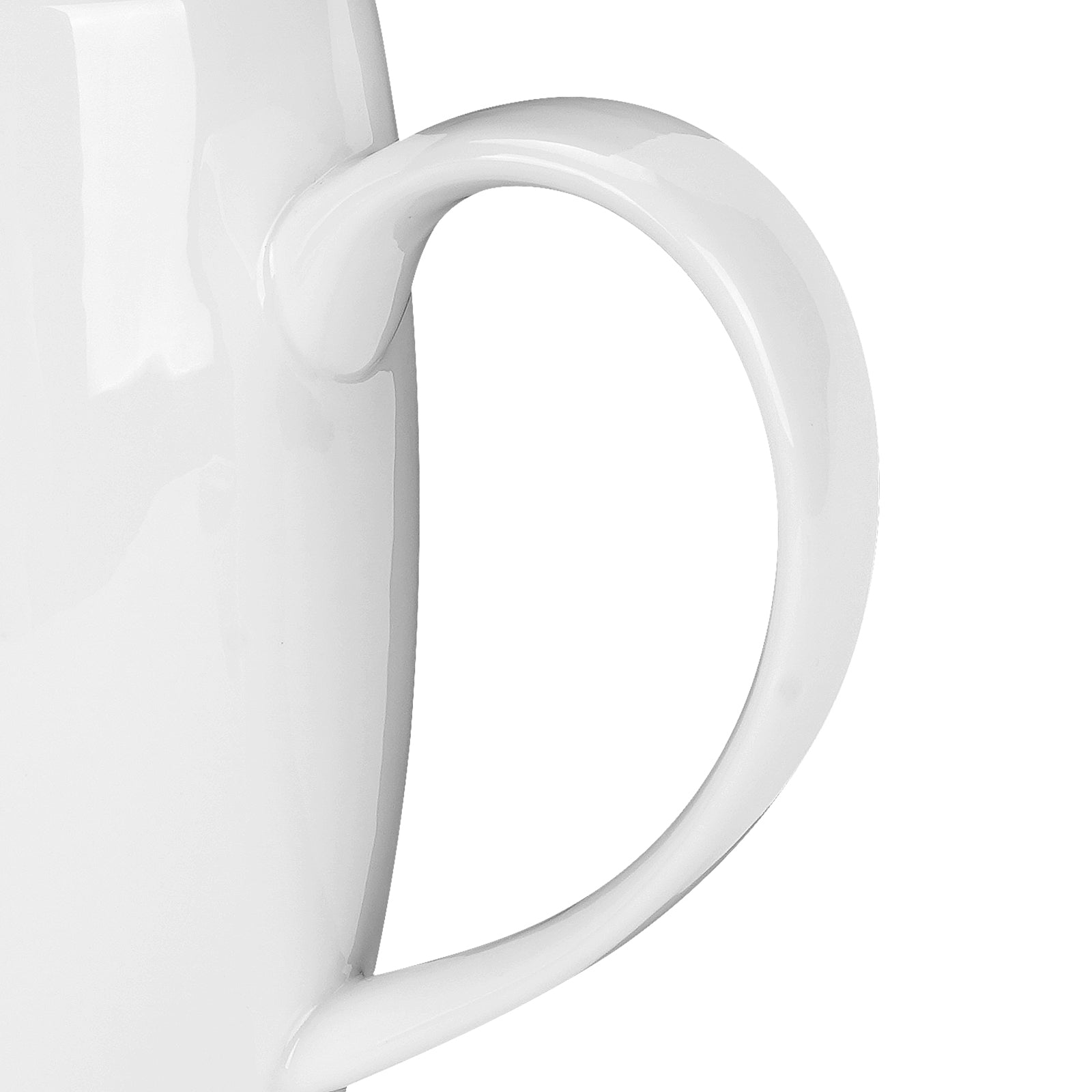 Linkidea 22oz Extra Large Fine Bone China Coffee Mug, Oversized Coffee Cups with Handles, Big Teacups for Office and Home, Microwave and Dishwasher Safe, White