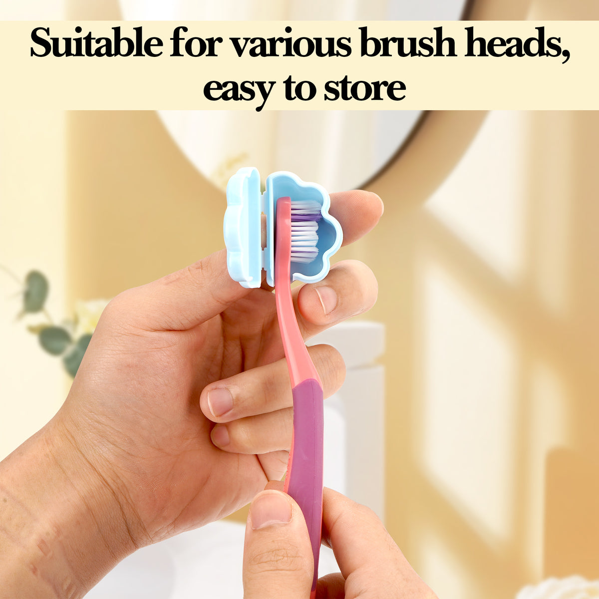 Linkidea 4 Pack Portable Toothbrush Head Cover Cap, Travel Protector Case for Manual Toothbrush, Compatible with Colgate, GUM, Brush Buddies (Multi)