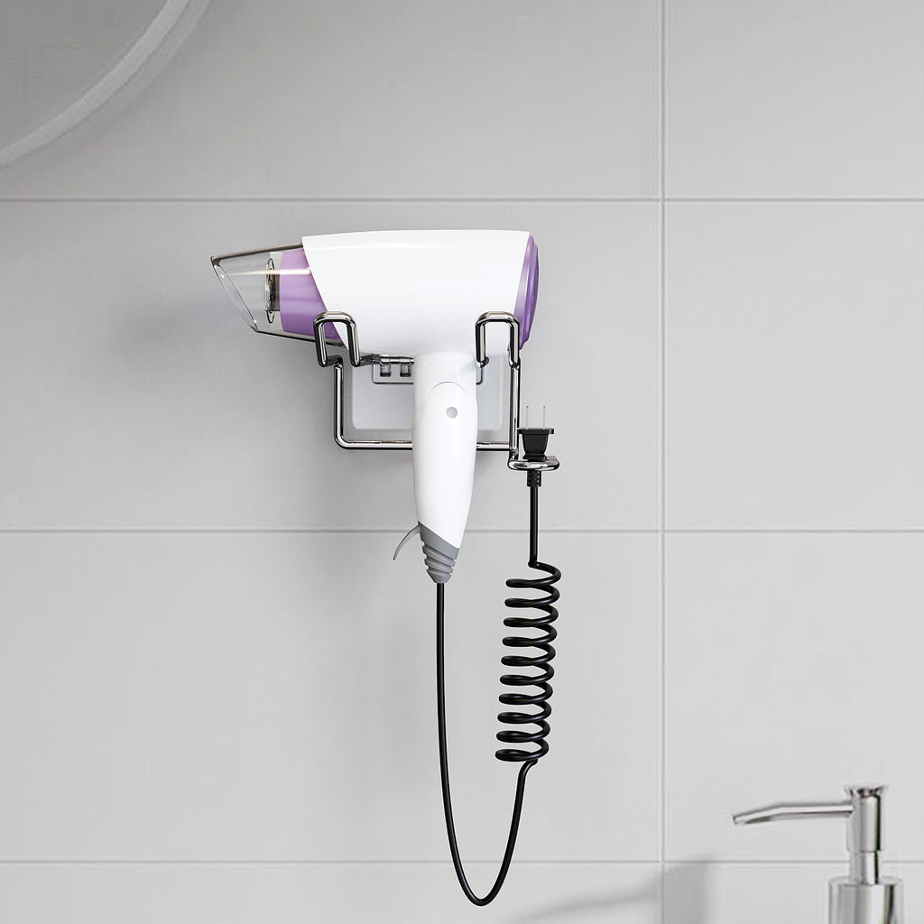 Linkidea Hair Dryer Holder Wall Mount, Self-Adhesive Bathroom Blow Hair Dryer Holder Organizer Compatible with Dyson and Most Hair Dryers