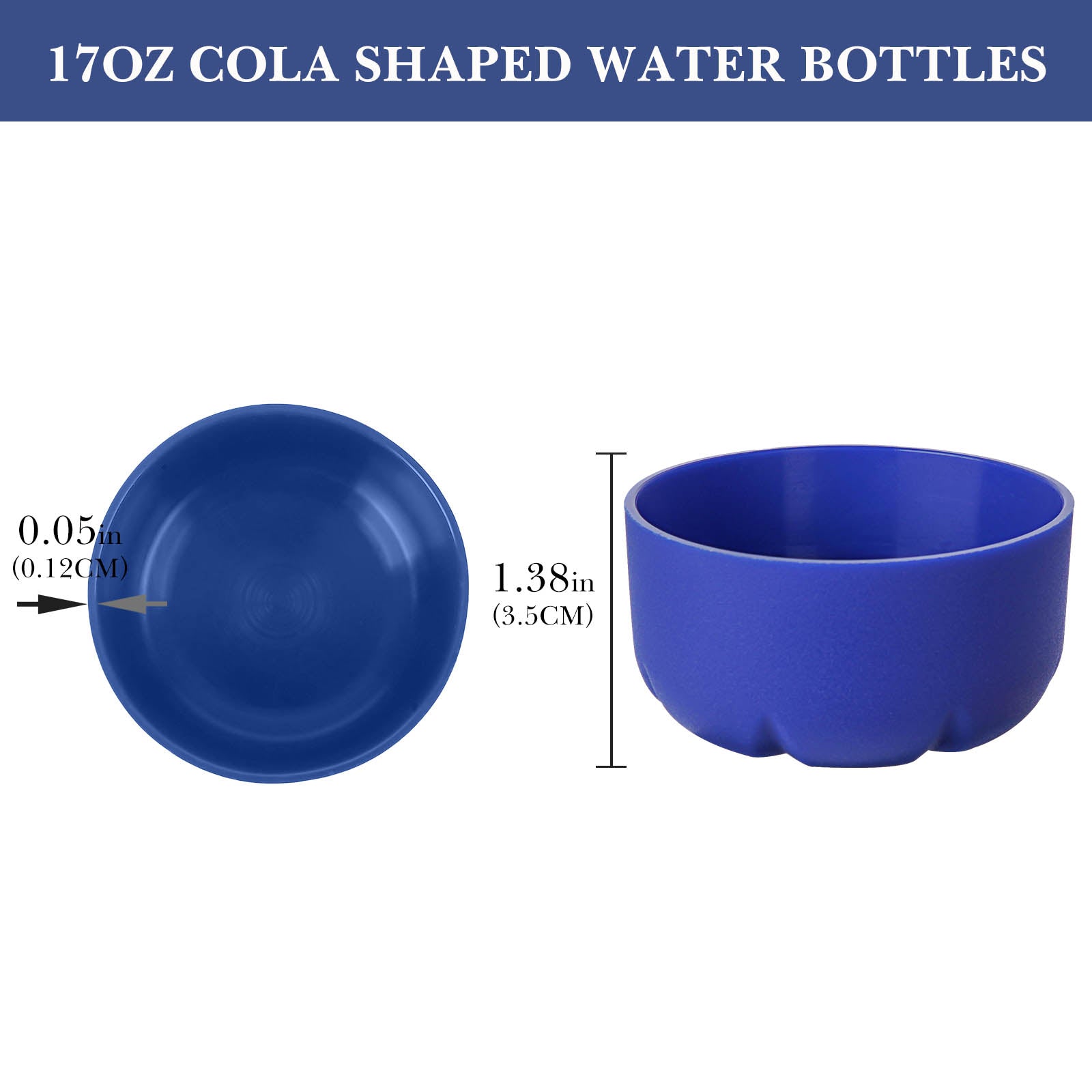 Linkidea 2 Pack Water Bottle Boot Compatible with 17oz ORIGINAL, BJPKPK, MIRA Cascade Cola Shaped Bottles, Silicone Bottle Bottom Sleeve Bumper Protector (Navy Blue)