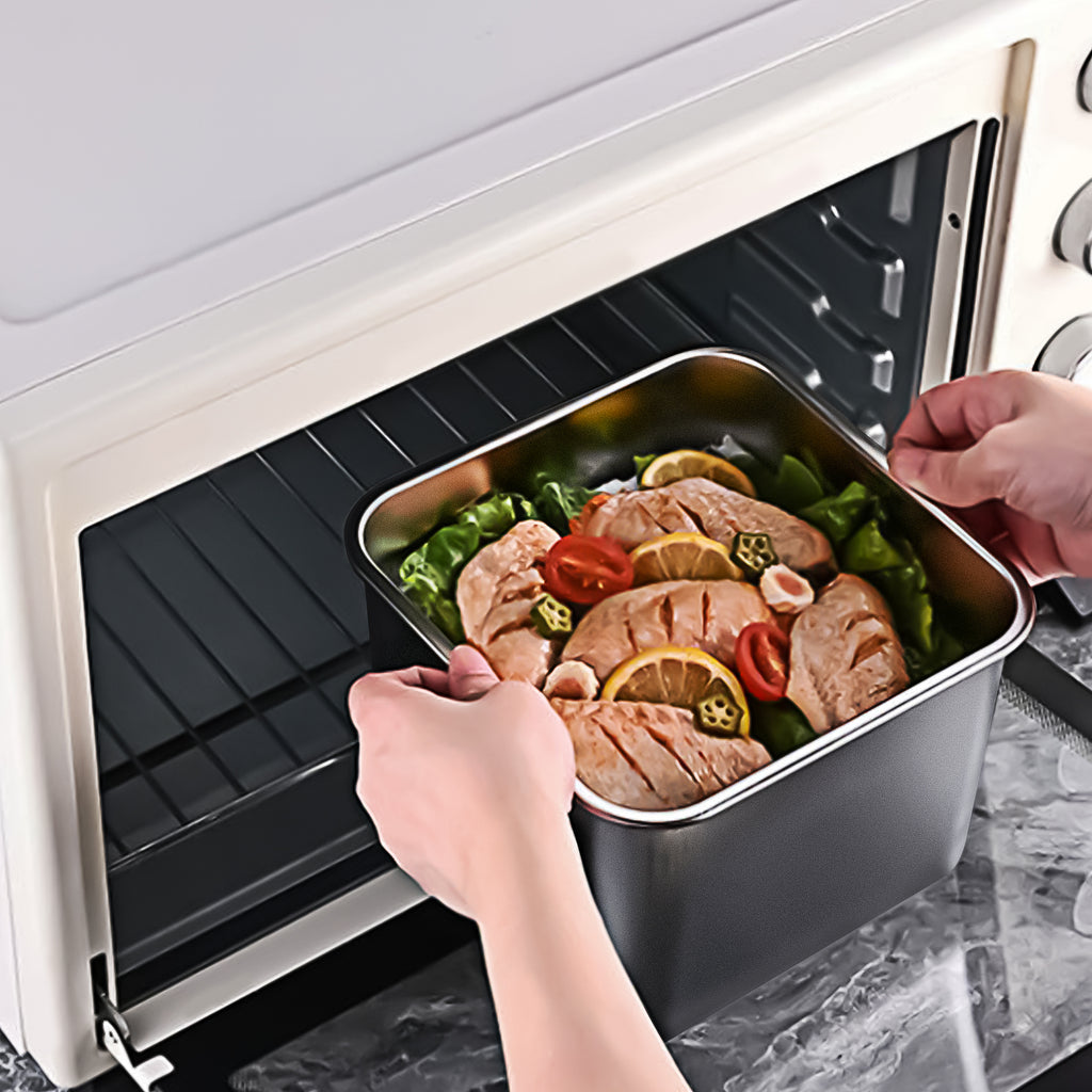 Linkidea 3 Pcs Stainless Steel Food Storage Containers Set, Metal Meal Prep Containers-Stackable Storage Containers with lids, Freezer to Oven Safe