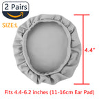 Linkidea Fabric Ear Cover, Washable Sanitary Earpads Protectors for Gym, Gaming, 2 Pairs Cloth Sweat Cover for Headphones Ear Cups, Sweat-Resistant (L, Grey)