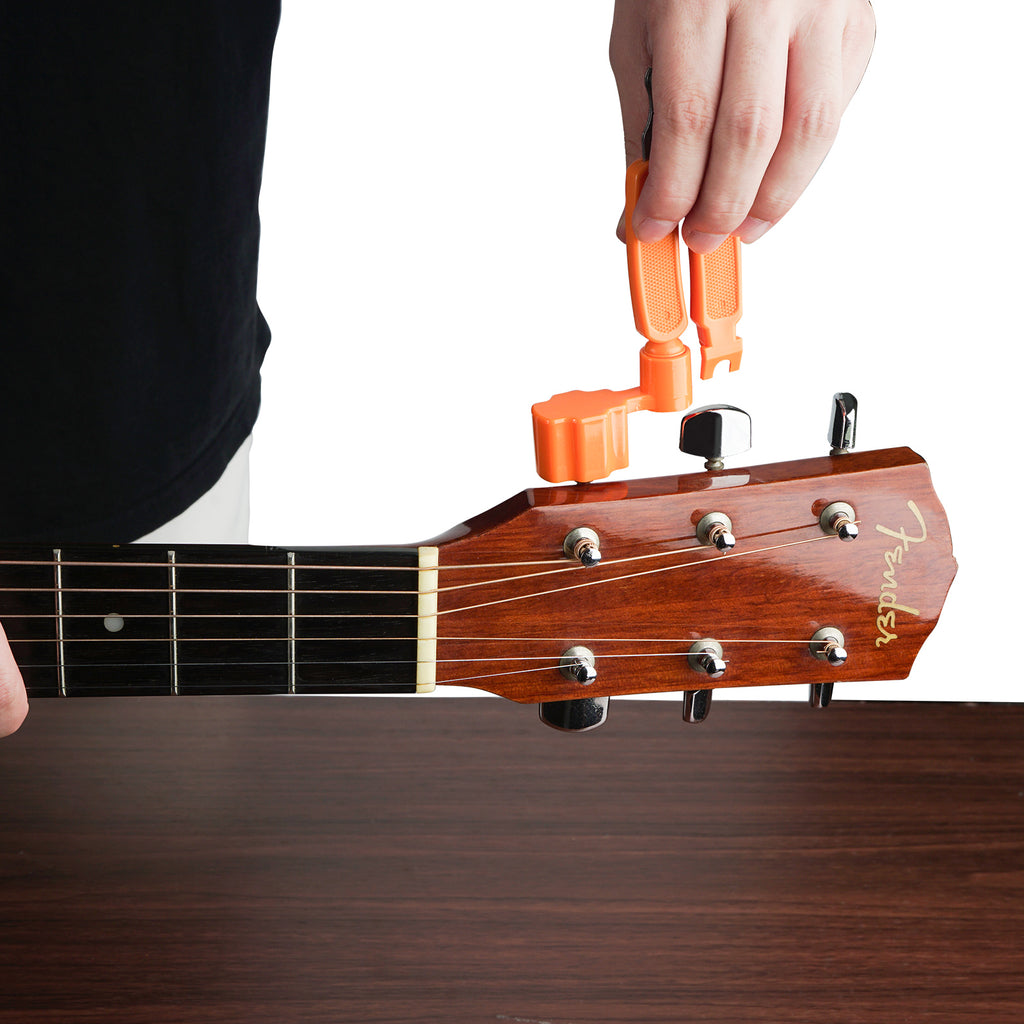 Linkidea 3-in-1 Guitar String Winder, Pin Puller, String Cutter for Guitar Restringing Repairing (Orange)
