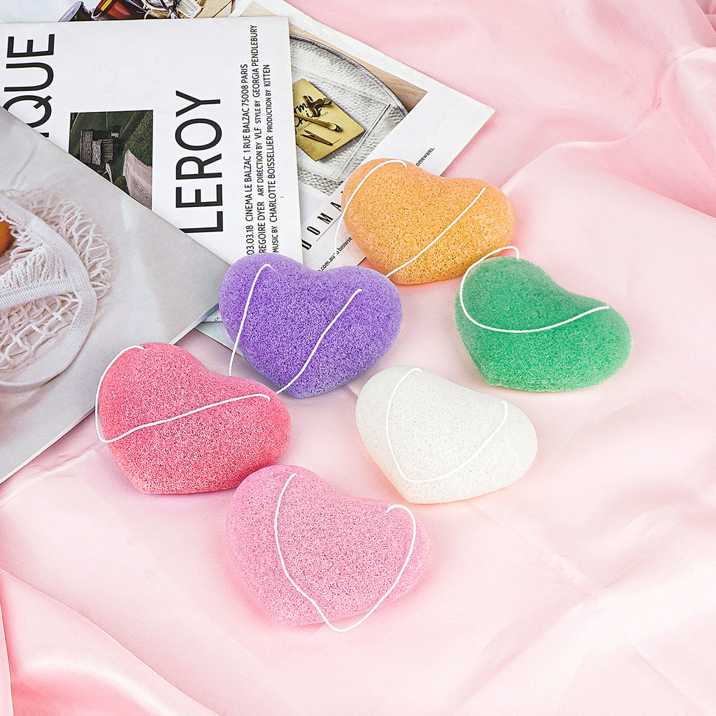 Linkidea 6 Pack Konjac Facial Sponges, Gentle Face & Body Scrubber for Deep Cleansing and Exfoliating, Washing Puff for Makeup, Shower
