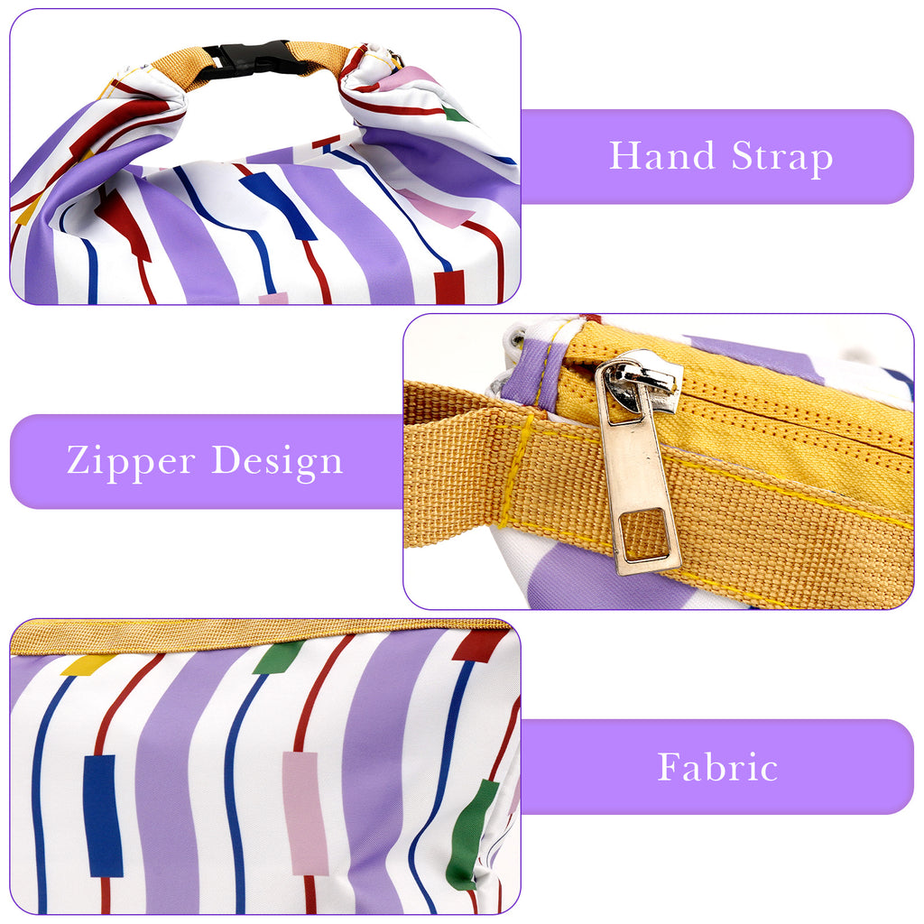 Linkidea Insulated Snack Bag, Thermal Lunch Tote, Reusable Picnic Accessories for Adults, Portable Food Storage Pouch, Waterproof Lunch Cooler Bag(Purple)