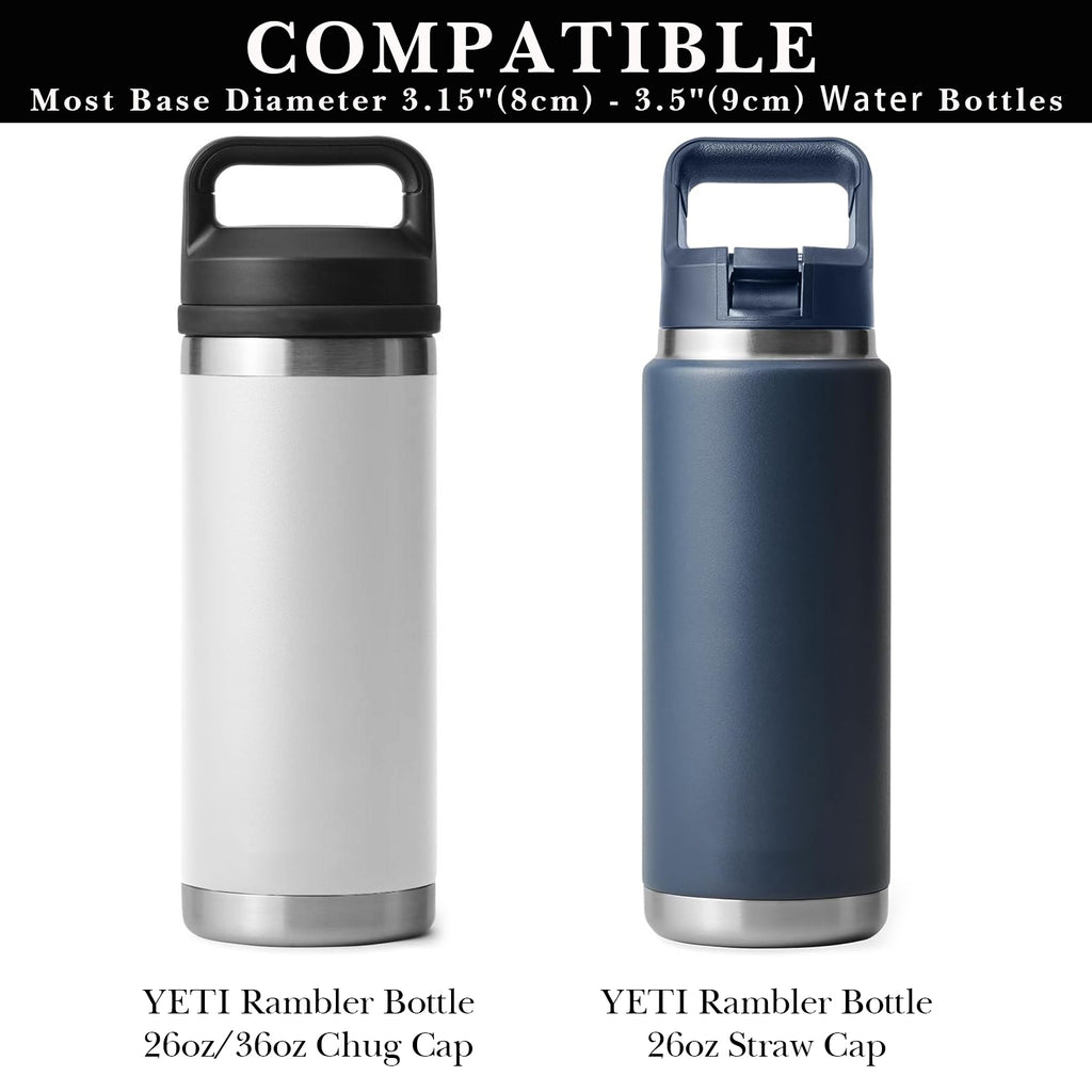 Linkidea Water Bottle Carrier with Strap Compatible with YETI Rambler Bottle 26oz/36oz, Waterbottle Sling Bag Holder with Shoulder Strap, Black