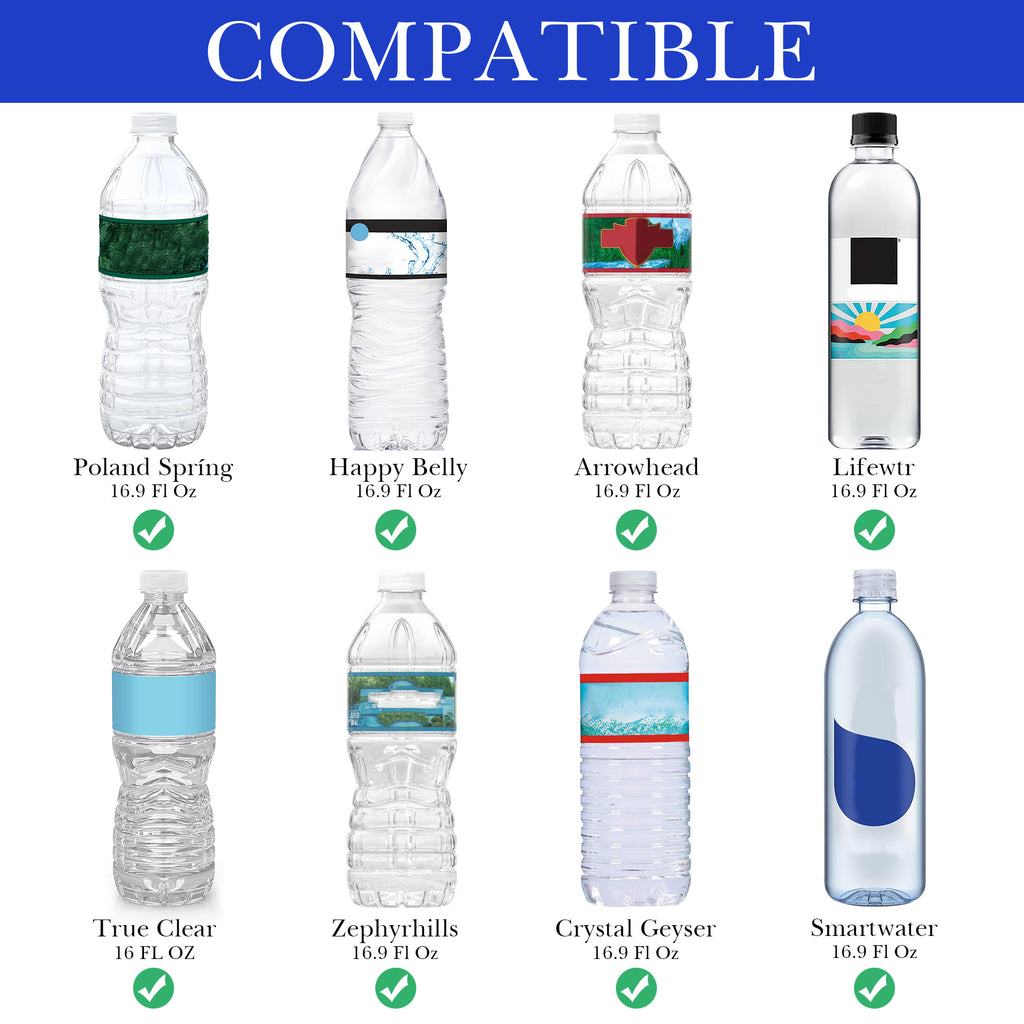 Linkidea Disposable Water Bottle Carrier with Shoulder Strap Compatible with 16.9 Fl Oz Crystal Geyser, Arrowhead, Insulated Neoprene Plastic Bottled Water Sling Bag (1 Pack / Blue)
