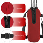 Linkidea Neoprene Water Bottle Carrier with Strap Compatible with S ORIGINAL, Koodee, MIRA 17oz Cola Shaped Bottle, Insulated Waterbottle Sling Bag Holder with Shoulder Strap, Red