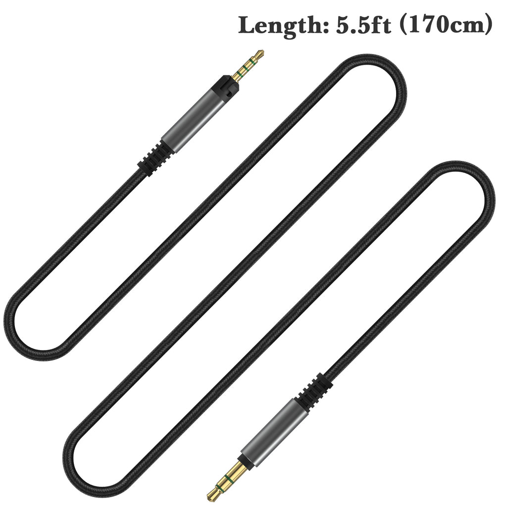 Linkidea Audio Cable for HD620S HD599 HD598SR HD579 HD569 HD560S HD559 HD558 HD550 HD505 HD400 PRO Headphones, 2.5mm to 3.5mm Replacement Aux Cord (5.6ft / 1.7m)