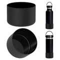 Linkidea 2 Pack Water Bottle Boot Compatible with Hydro Flask Wide Mouth Bottle 12oz/14oz/16oz/18oz/20oz, Silicone Bottle Bottom Sleeve Bumper Protector (Black)
