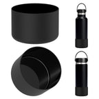 Linkidea 2 Pack Water Bottle Boot Compatible with Hydro Flask Wide Mouth Bottle 12oz/14oz/16oz/18oz/20oz, Silicone Bottle Bottom Sleeve Bumper Protector (Black)